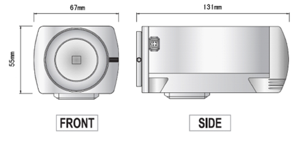 寸法 FRONT 67mm×55mm、SIDE 131mm