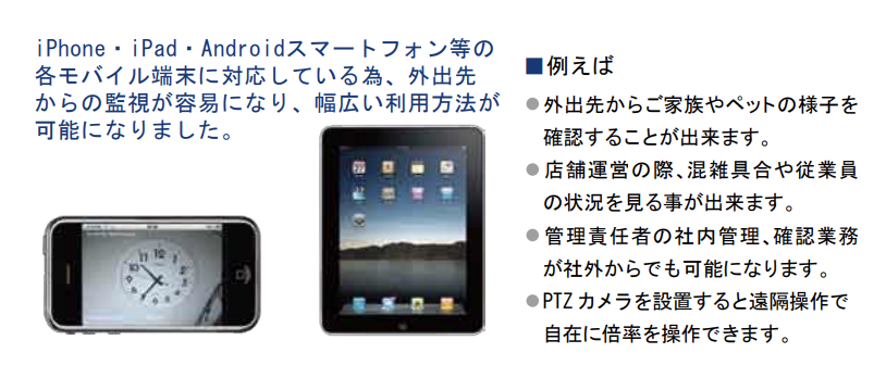 iPhone/IPad/Androidモバイル対応