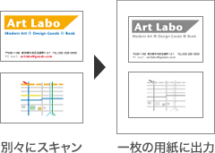 カードコピー カードサイズの両面原稿の表裏を1枚の用紙にすっきり収めてコピー