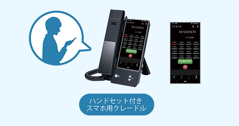 ハンドセット付きスマホ用クレードル